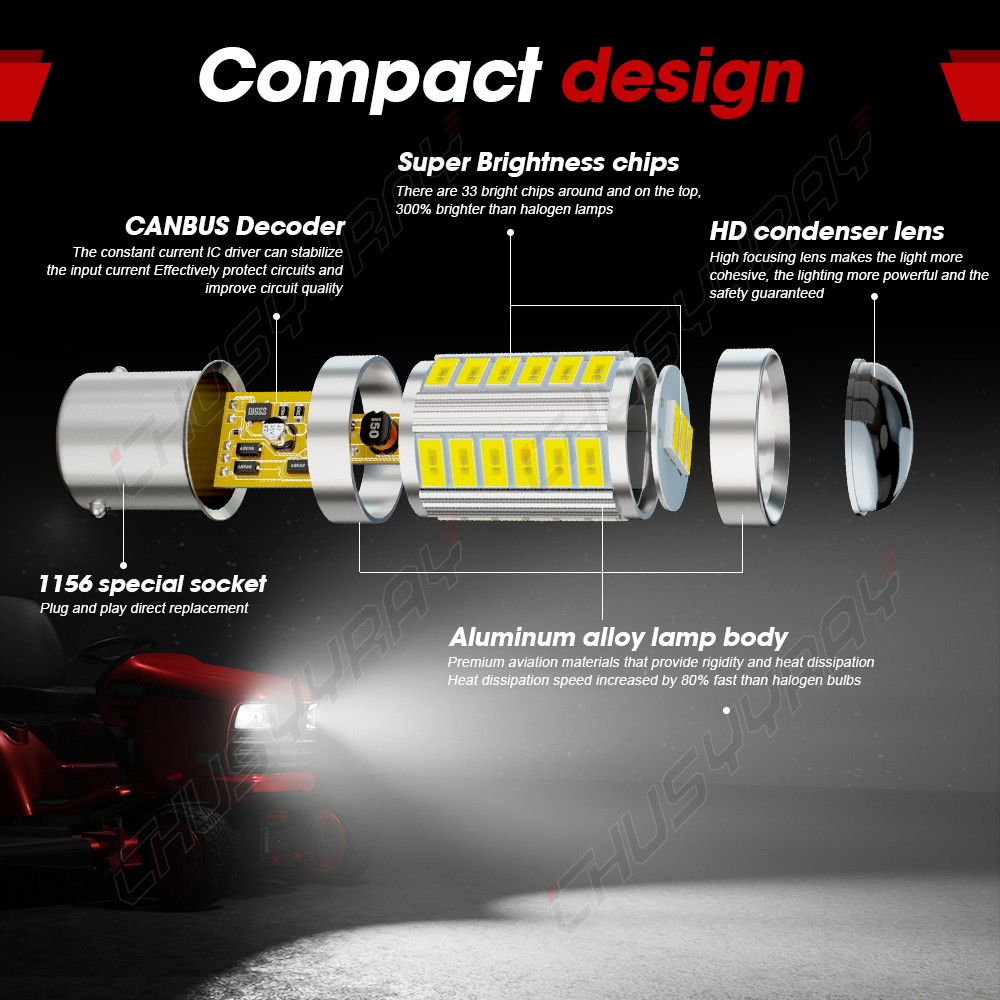 2 SUPR Brite LED light bulbs for Craftsman T110 T120 T130 T150 headlights lights