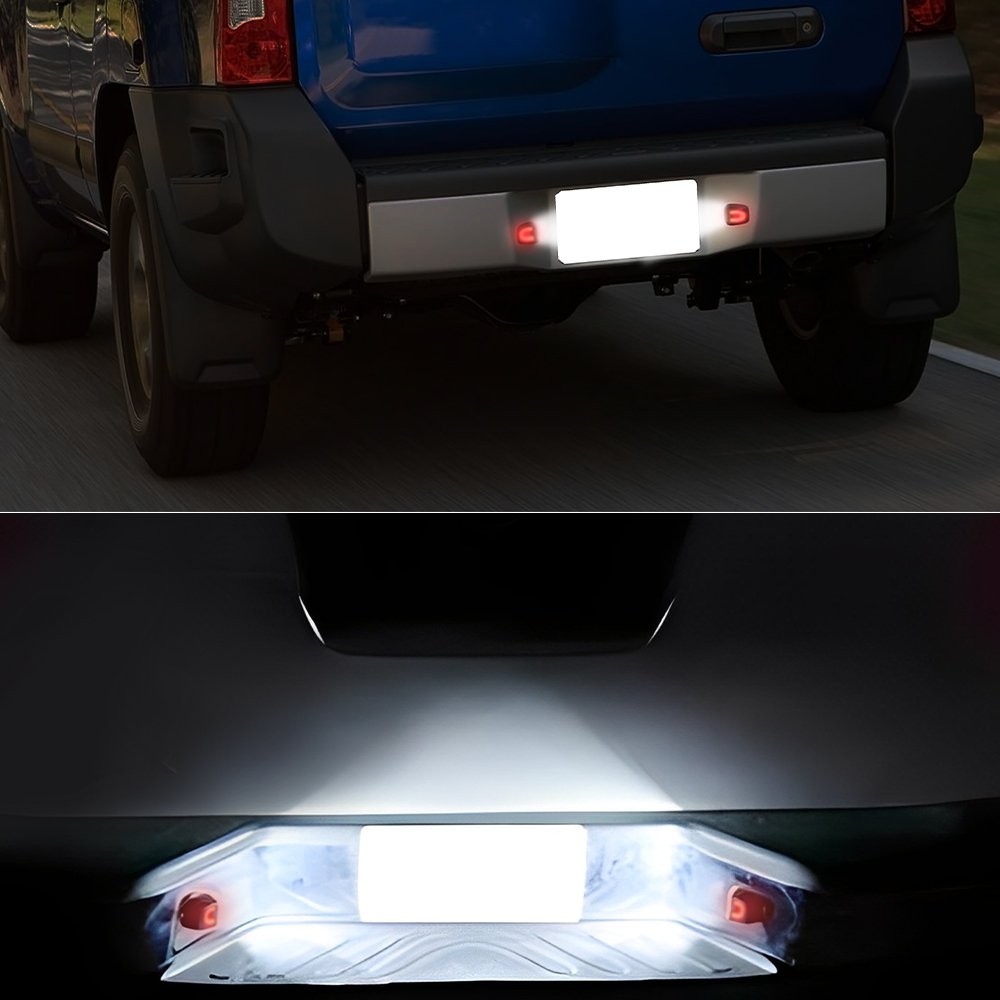 For Nissan Frontier Armada Xterra Titan White LED Red License Plate Light Lamp X