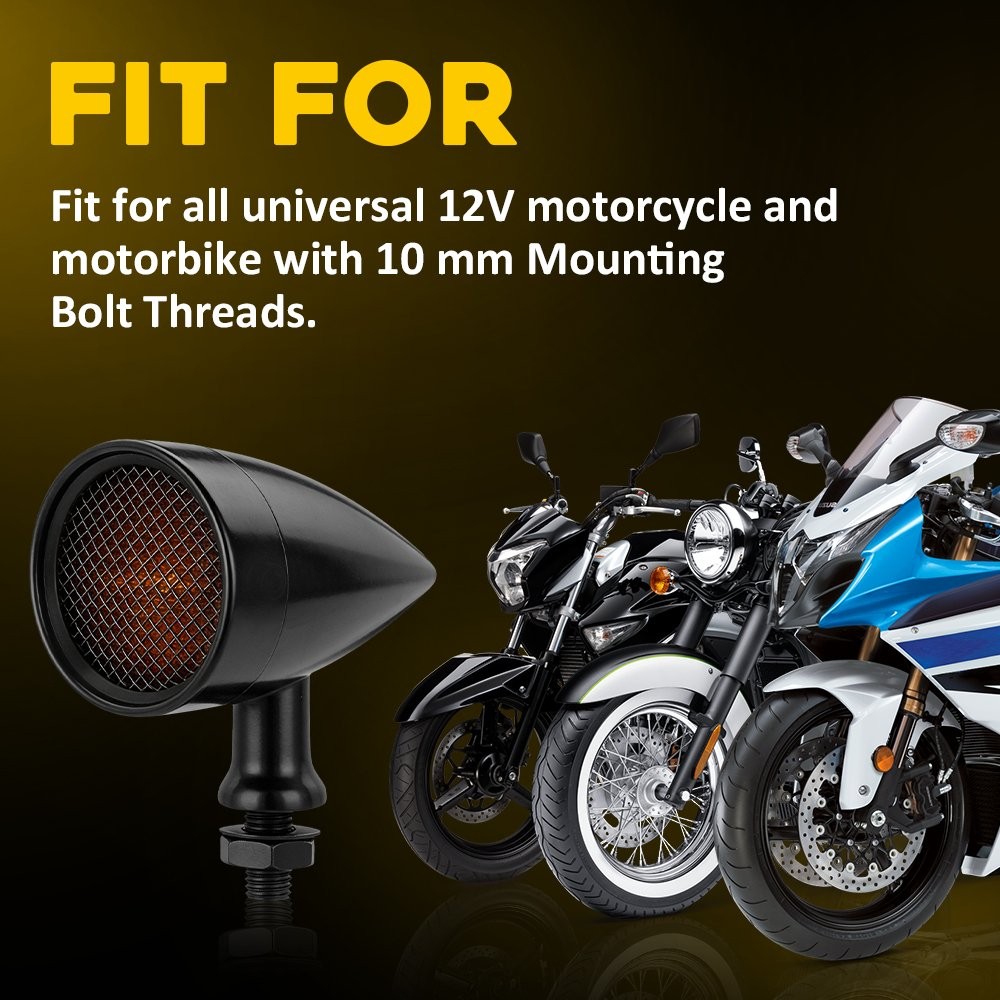 Amber LED Turn Signal Blinker Indicator Lights For Honda Motorcycle bikes 4-12X