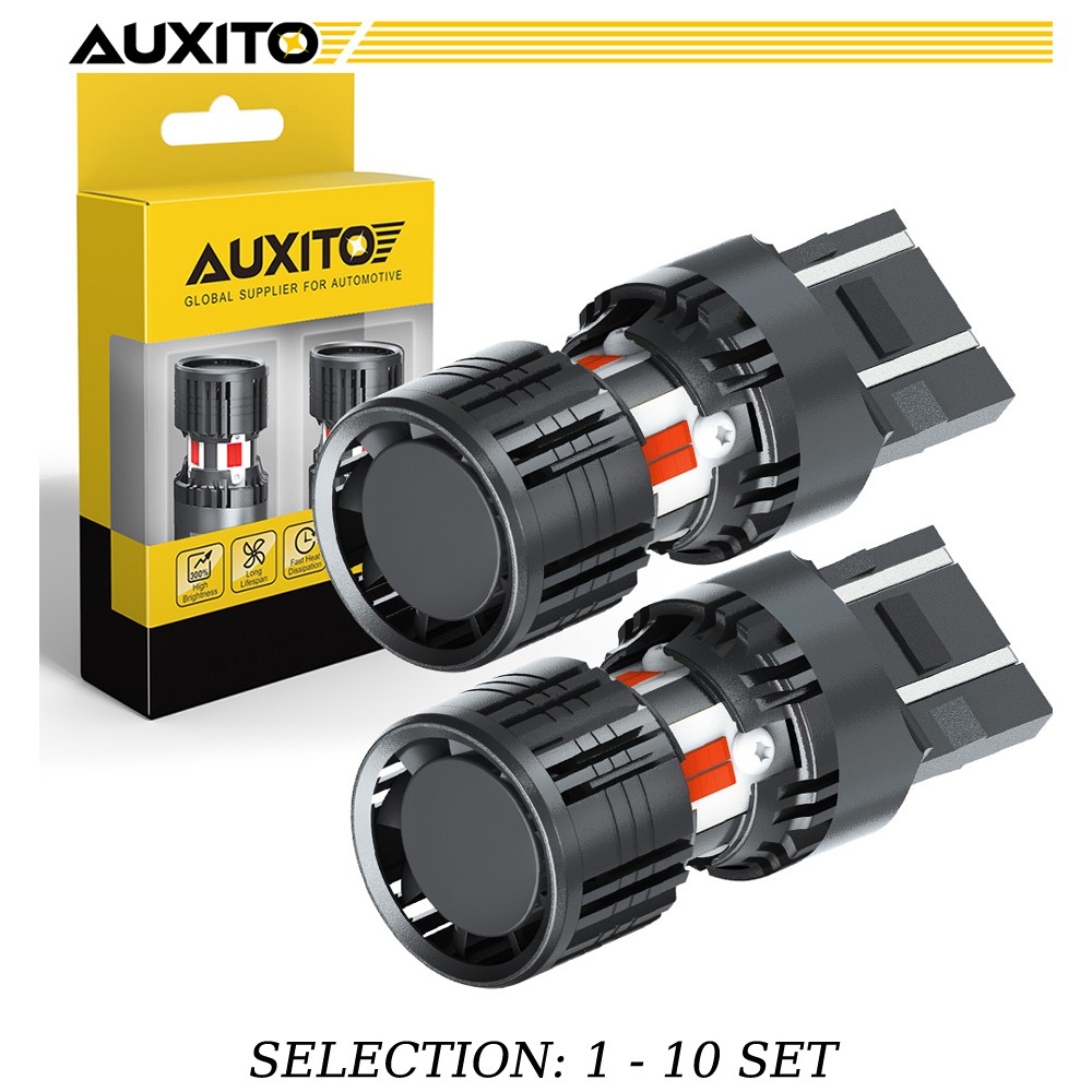 2-20X AUXITO 7443 Red Lamp Brake Tail Light Bulb Lamp Built-in Resistor DRL 4KP8