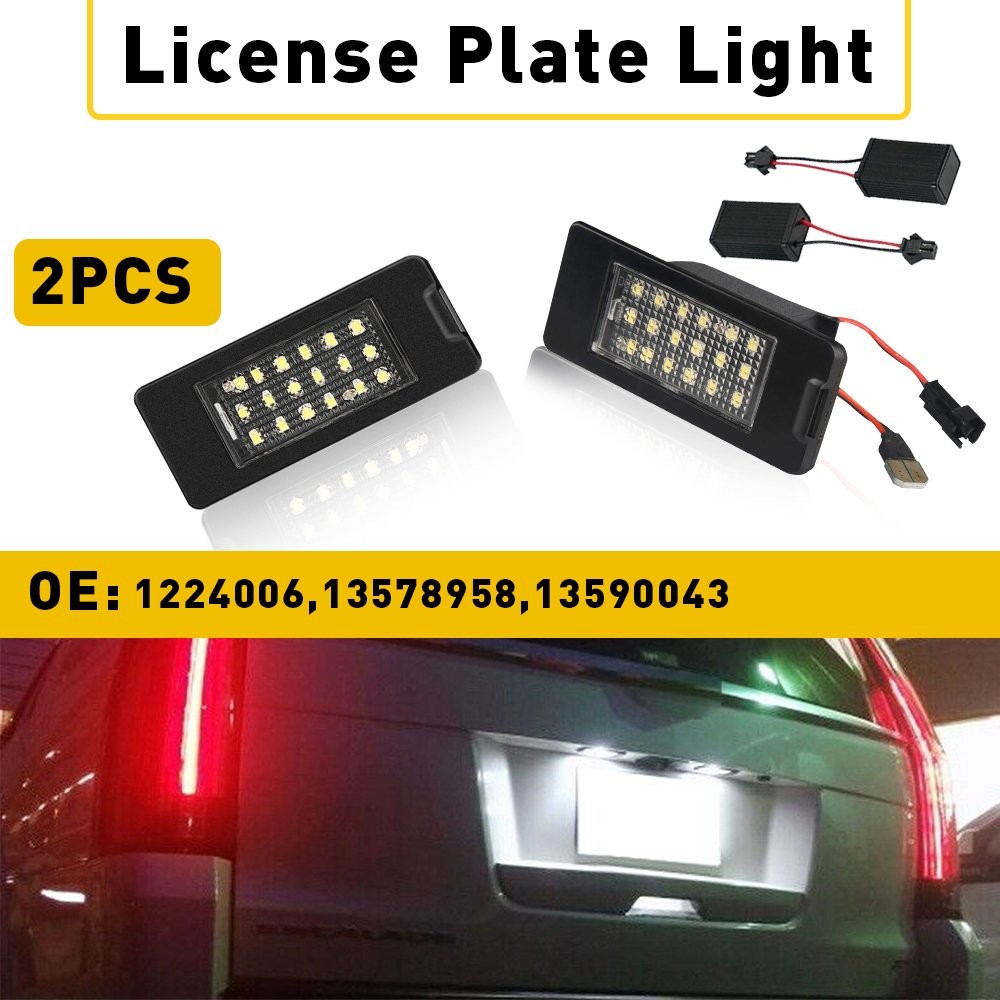 2x 18-LED White License Plate Light 2015-2019 For Cadillac ATS Escalade ESV New