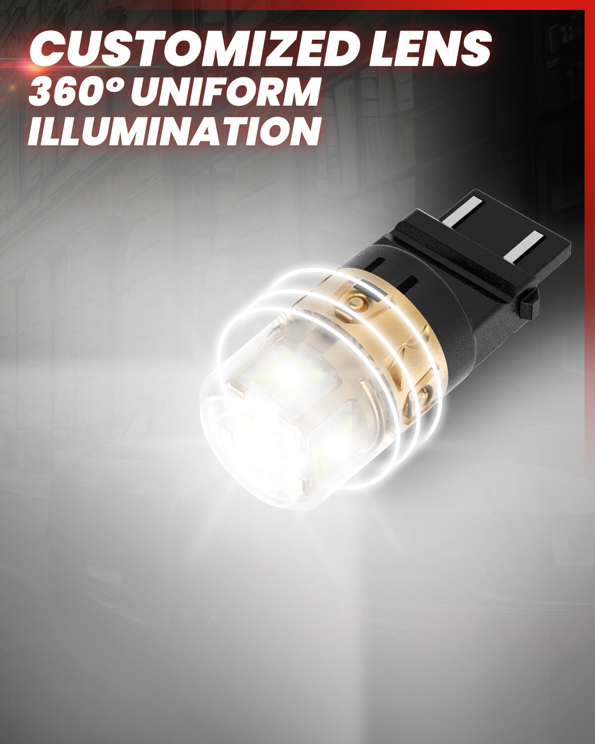 Lasfit 3157 3156 4057 LED Backup Reverse Light Bulbs Bright Pure White L2 Series