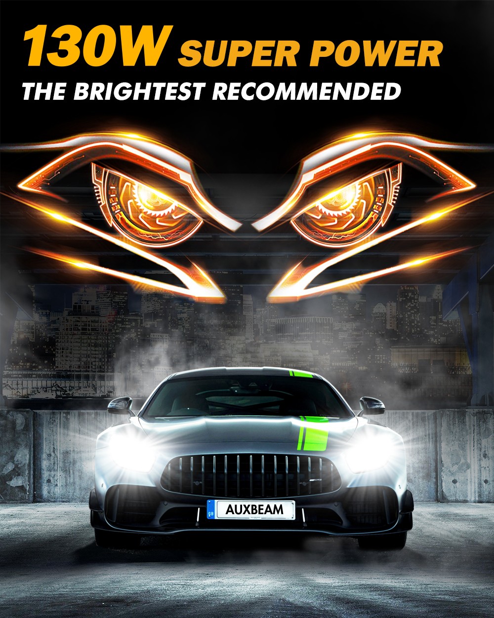 AUXBEAM Canbus 9006 LED Headlights Super Bright Bulbs Kit White High/Low Beam 2x