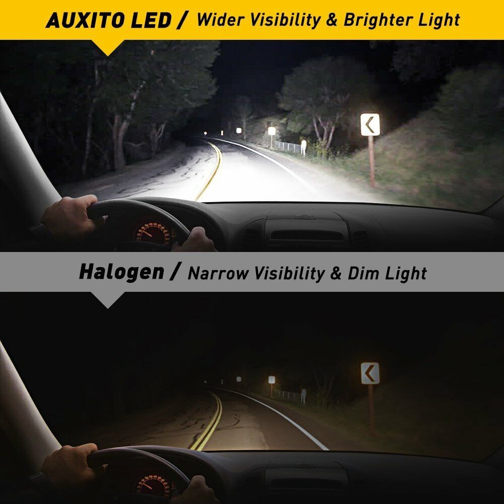 Set AUXITO H8 H11 LED Low Beam Headlight Kit + H16JP Fog Lamp Bulbs Bright White