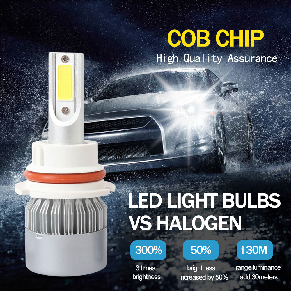4x HB5 9007 LED Headlight Conversion Kit Bulbs High Low Beam White 6500K Lamps