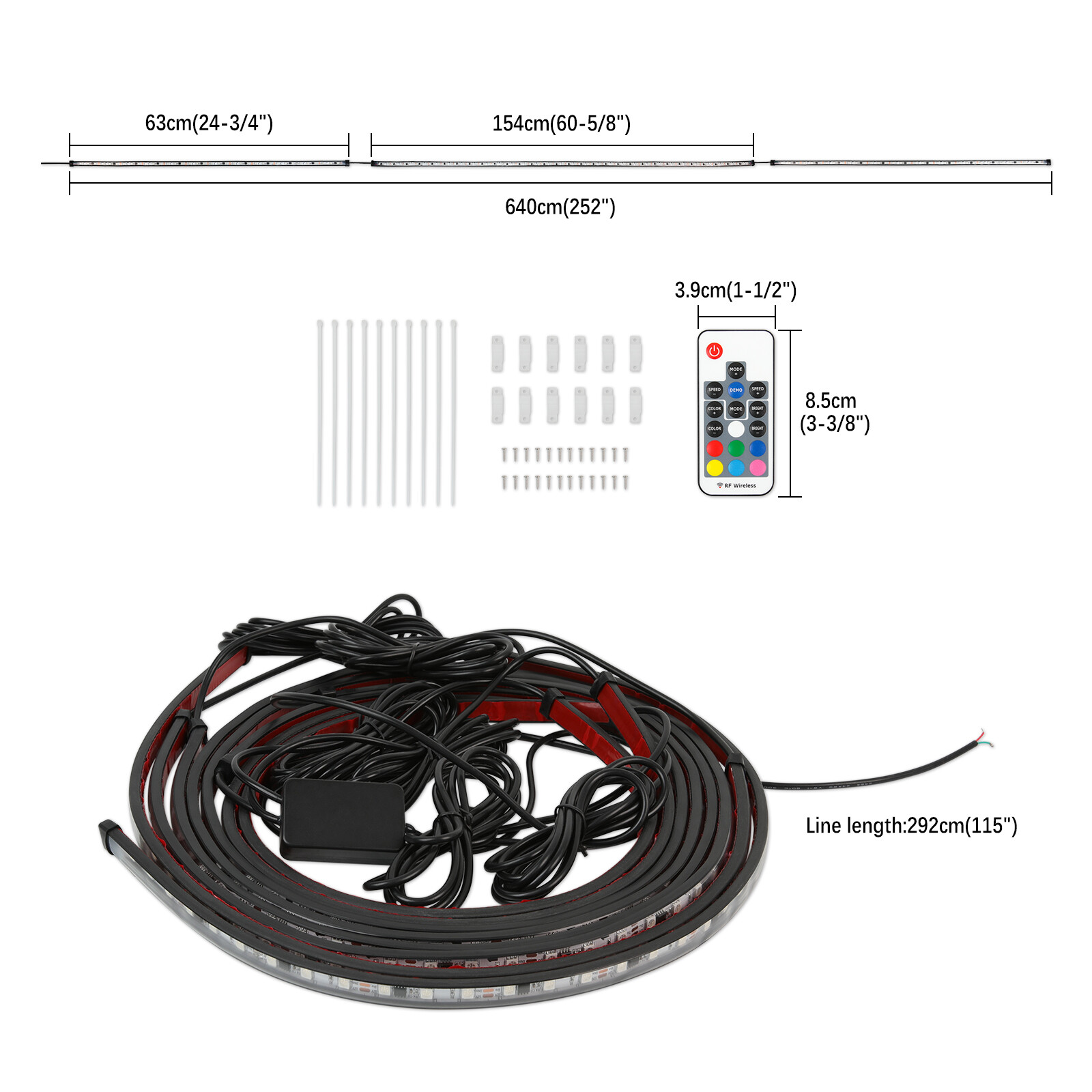6 PCS RGB LED Underglow Lights LED Lighting Kit Neon Accent Strips For GMC Yukon