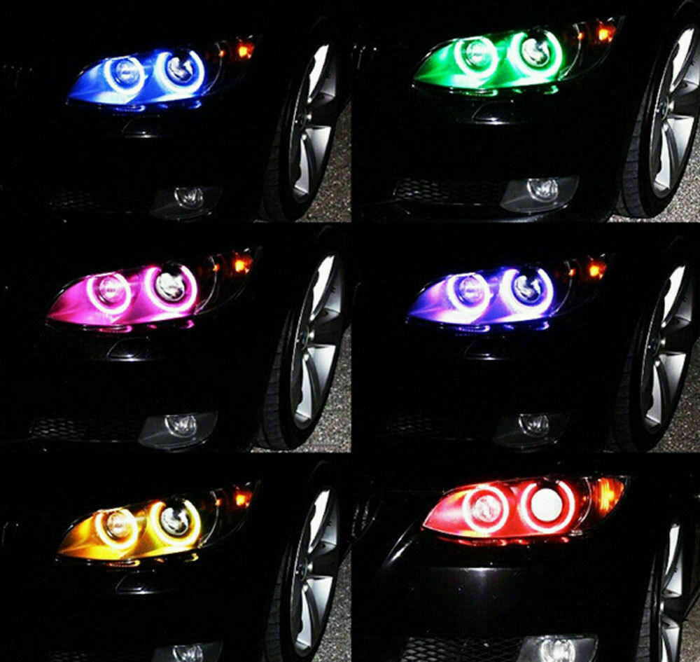 2x H8 Phone Control LED RGB Angel Eyes Halo Ring Bulb For BMW E90 E92 335i X5 X6