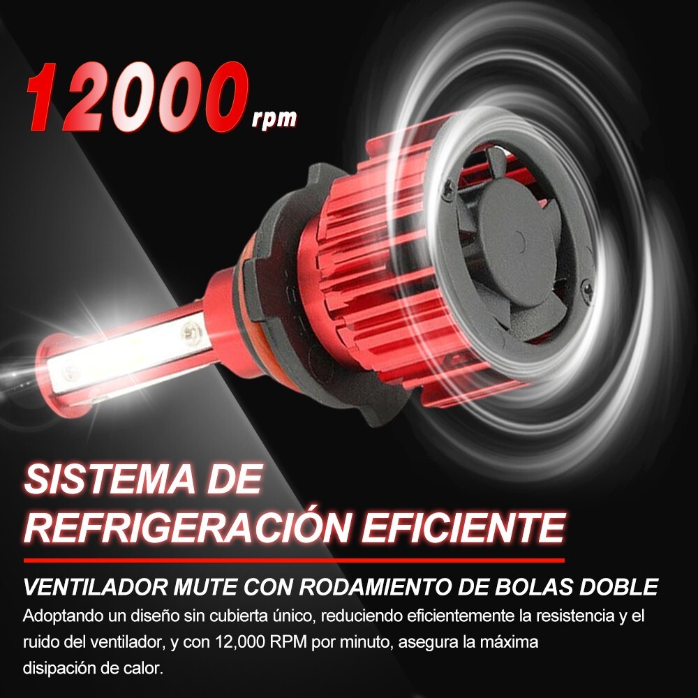 4 Sides H7 LED Headlight Bulb Kit High Low Beam 6500K White Super Bright 20000LM