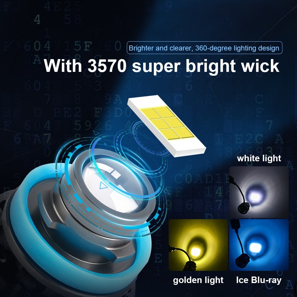 Auto H11 LED Ice Blue Laser Headlight Bulbs Projector Low Beam Fog Lights 10000k