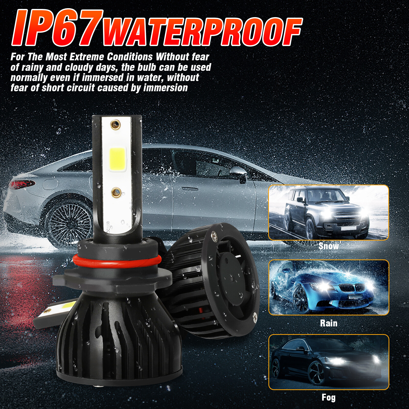 For 2014 2015 GMC Sierra 1500 LED Headlight Hi/Lo + Fog Light Bulbs Combo 6000K