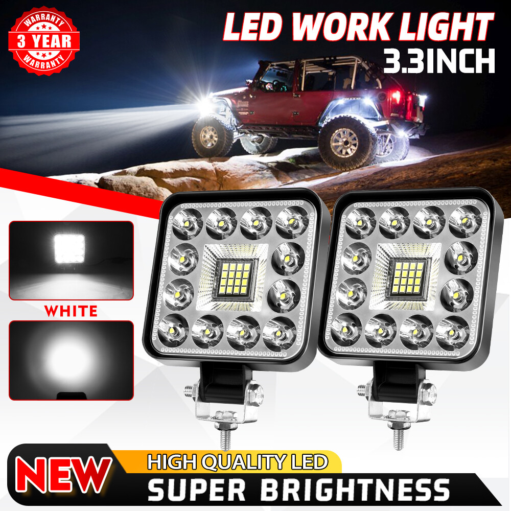 2PCS 140W LED Work Light Truck OffRoad Tractor Flood Lights 12V 24V Square Light