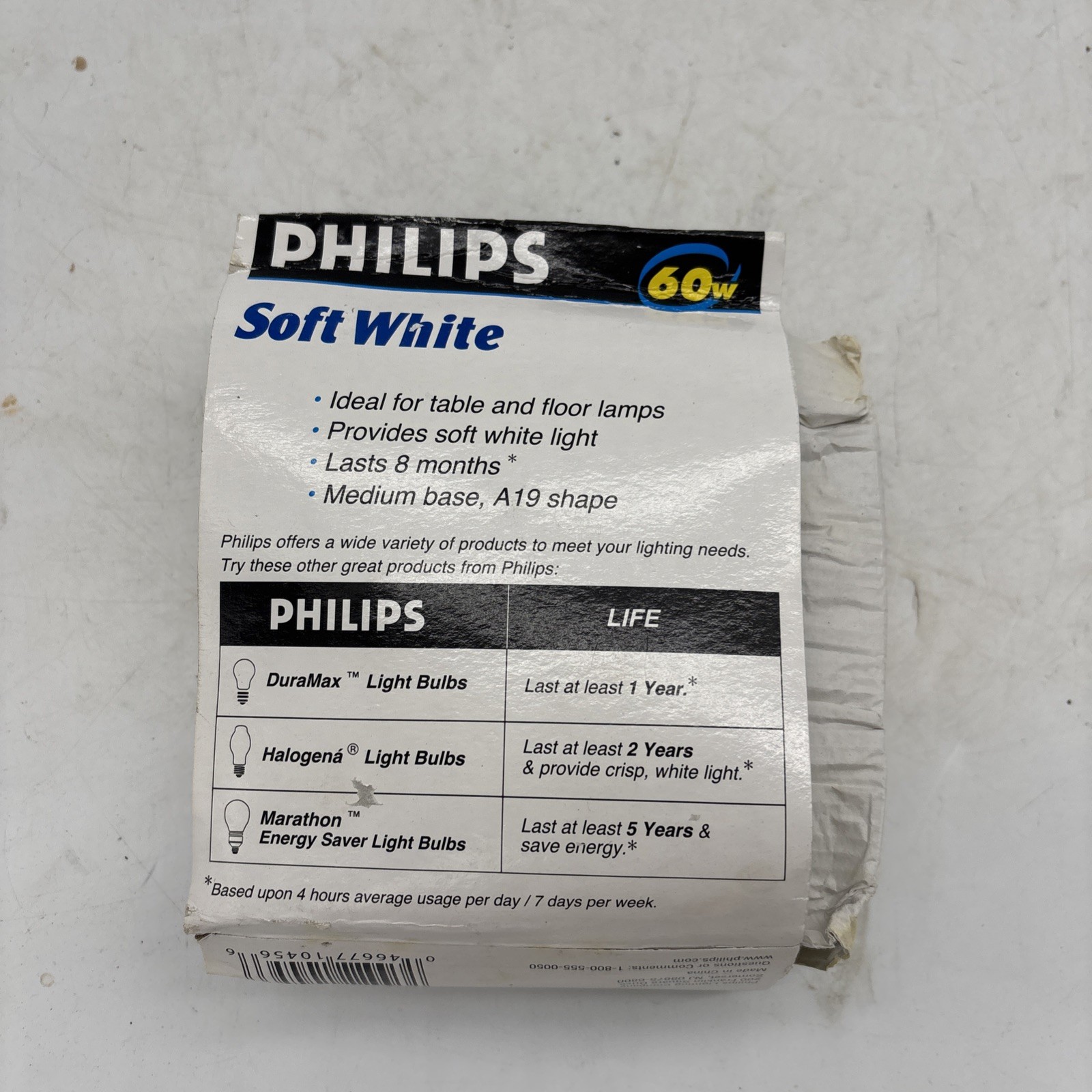 New 816170 Philips Light 4 Bulbs FULL SPECTRUM NOS A19 860 Lumens Soft White
