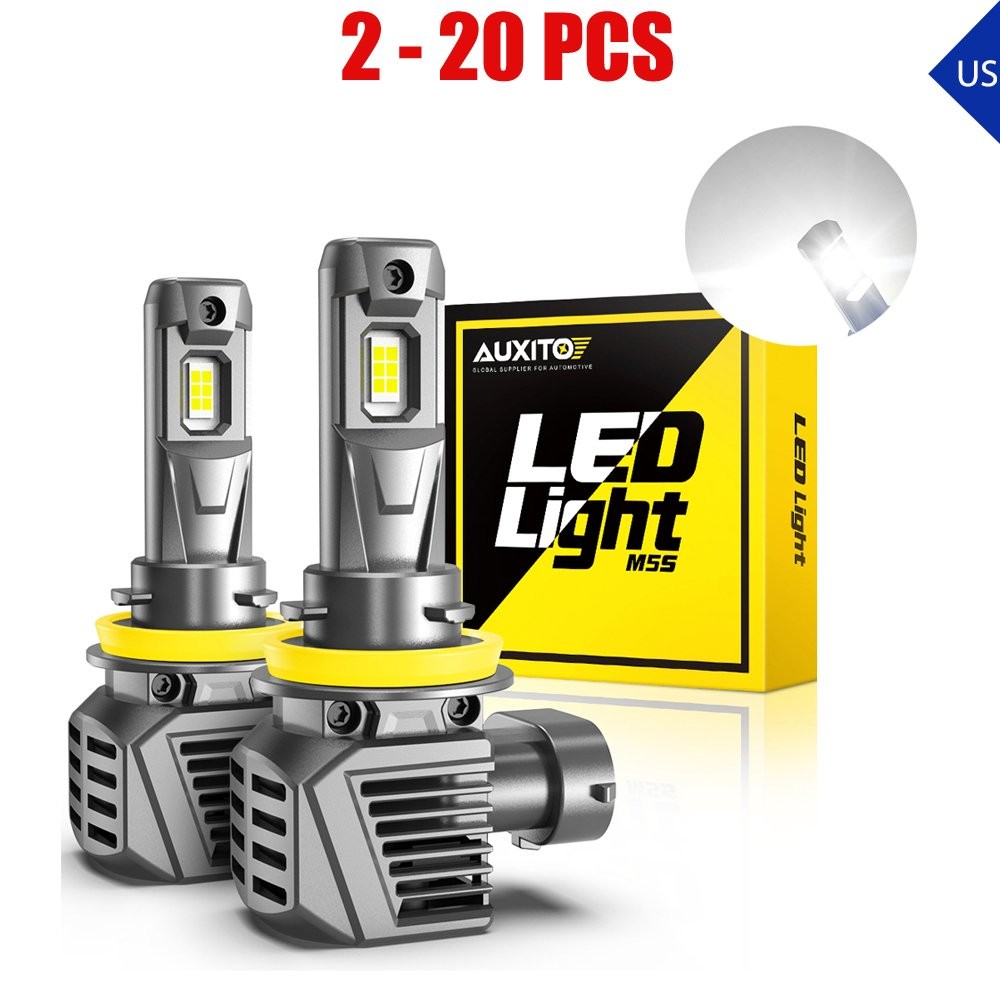 2-20X H11/H8/H9 LED Headlight Bulb Hi Lo Beam 6500K White Lamp Canbus M5S AUXITO