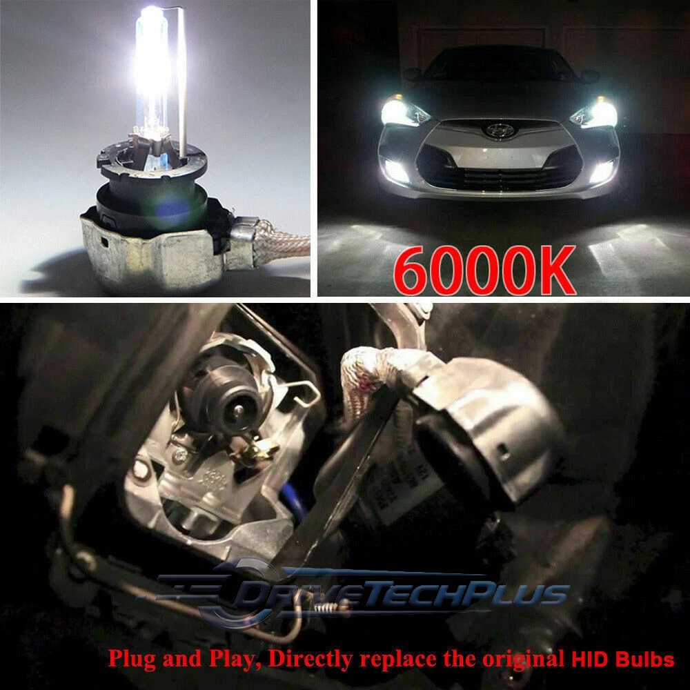 6000K D2S D2R D2C HID Xenon Bulbs Headlight High Beam Low Beam Bulb Plug & Play
