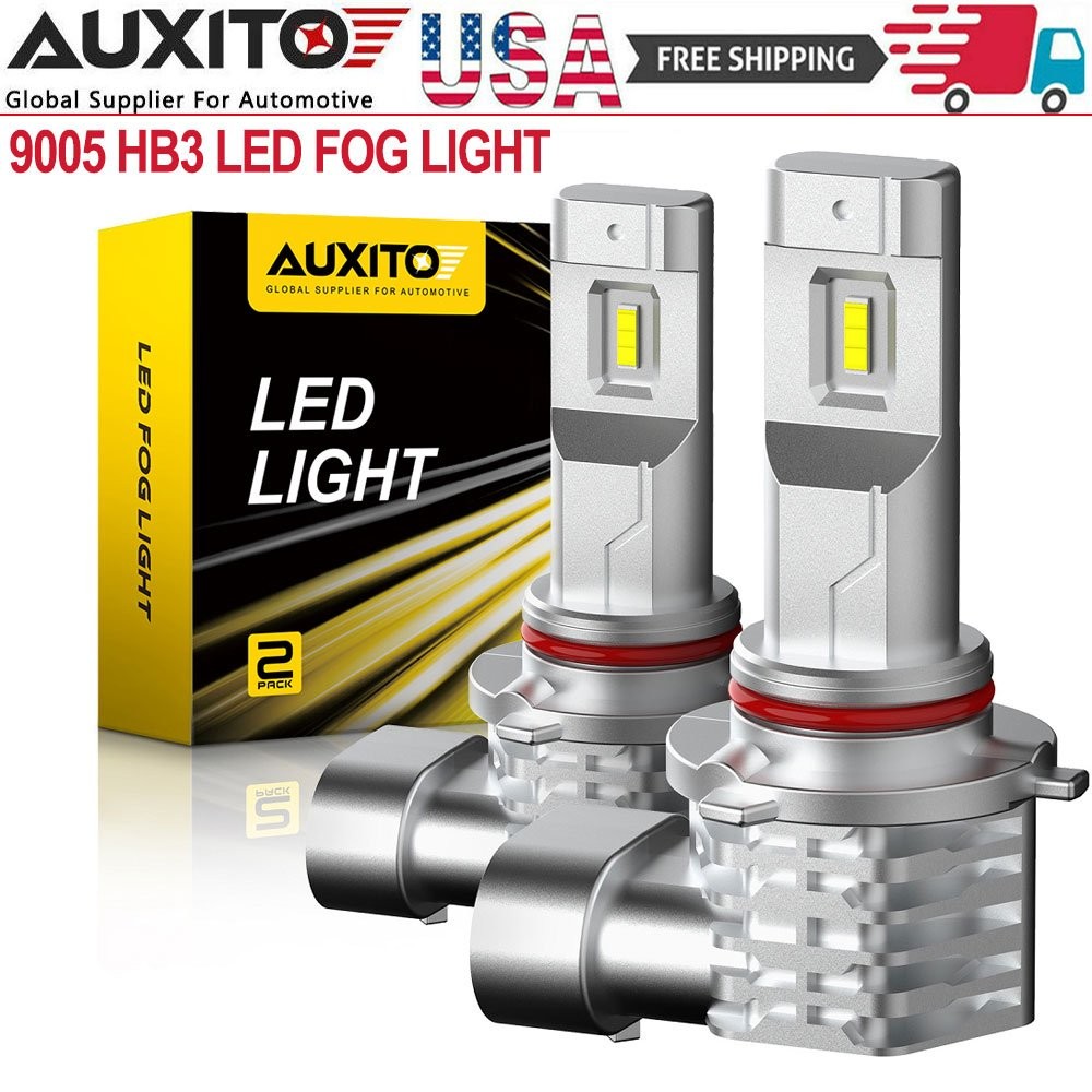 AUXITO 9005 LED Fog Light Bulb Driving Clear White Lamp Wireless Plug Play 6500K