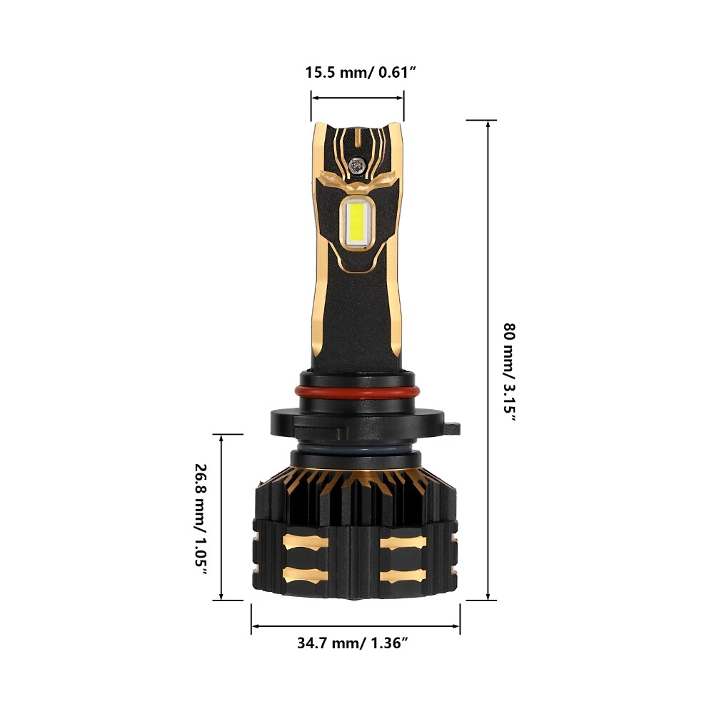 AUXBEAM GX 9006 9005 Combo LED High Low Beam Headlight Bulbs 6500K Bright Canbus