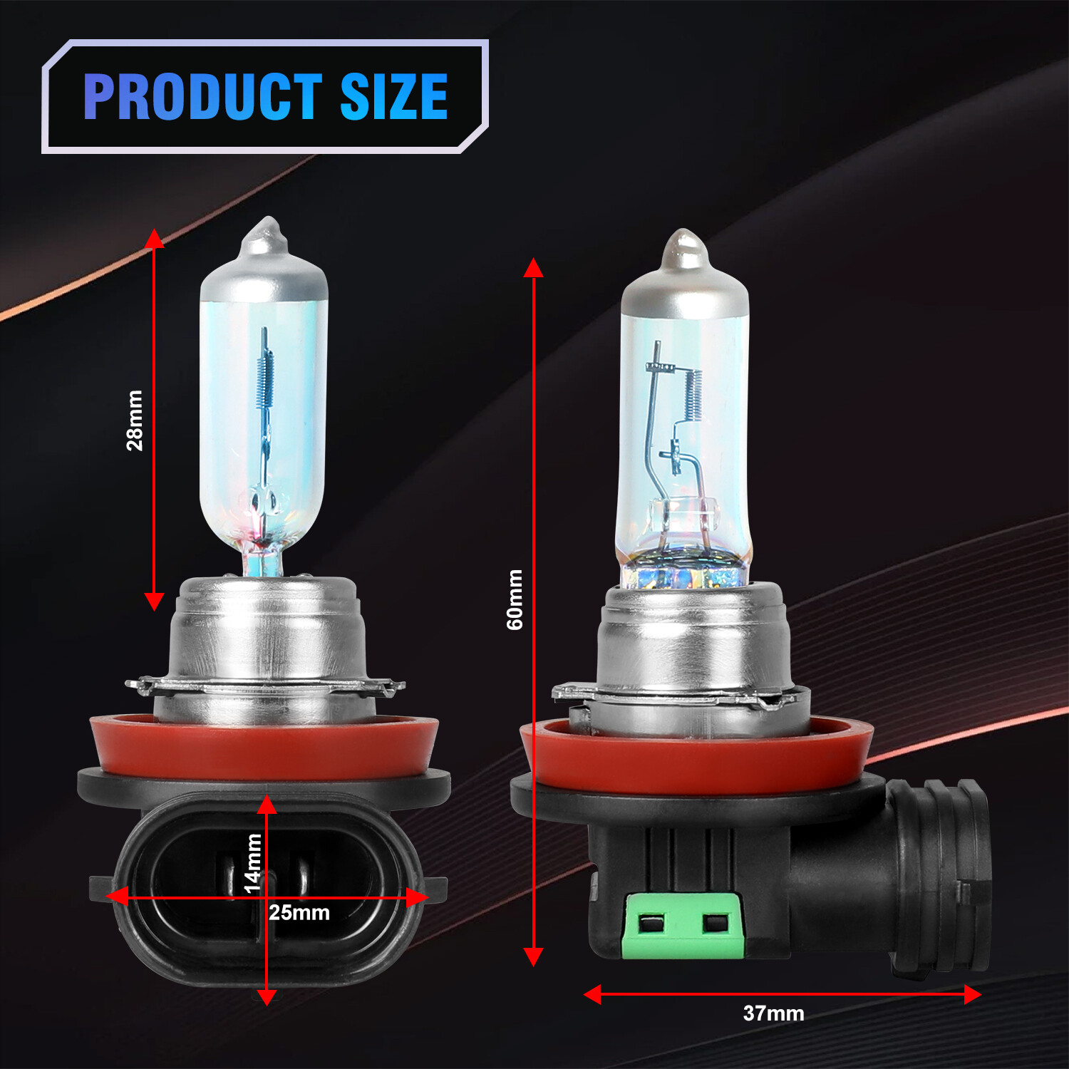 4pcs h7 h11 halogen headlight high low beam warm white 4200k 4000lm 100w 12v