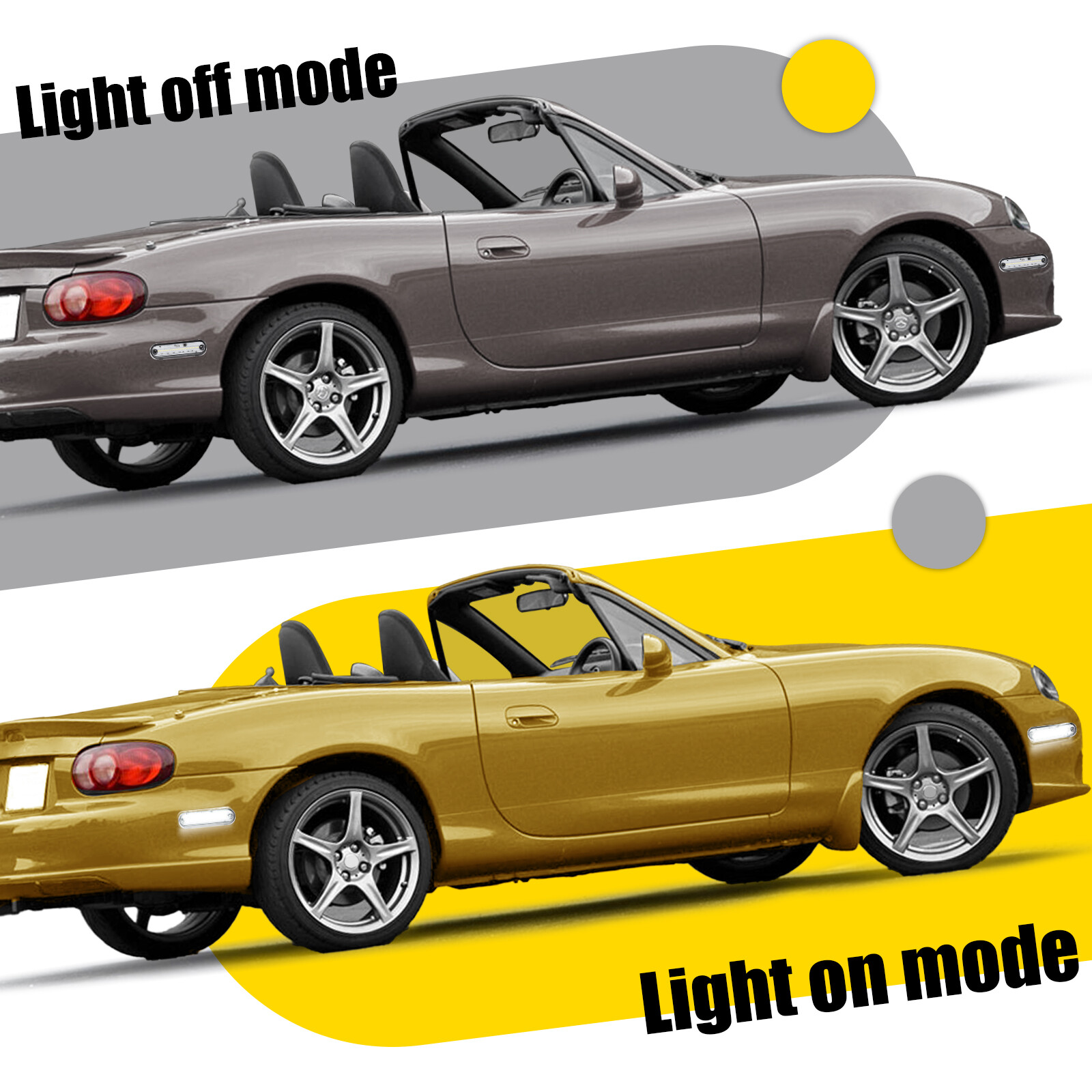 Clear Front + Rear LED Side Marker Light For Mazda Miata MX-5 1990-2005 4PCS NEW