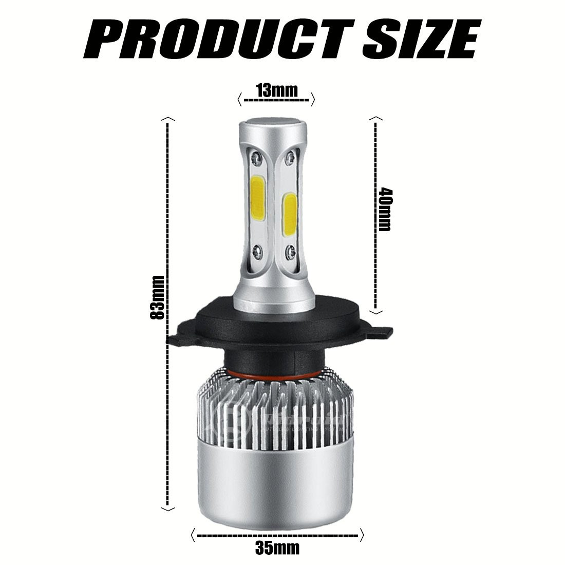 Pair 7″ inch Round LED Headlights H4 High-Low Beam For Jeep CJ5 1959-1982 1983