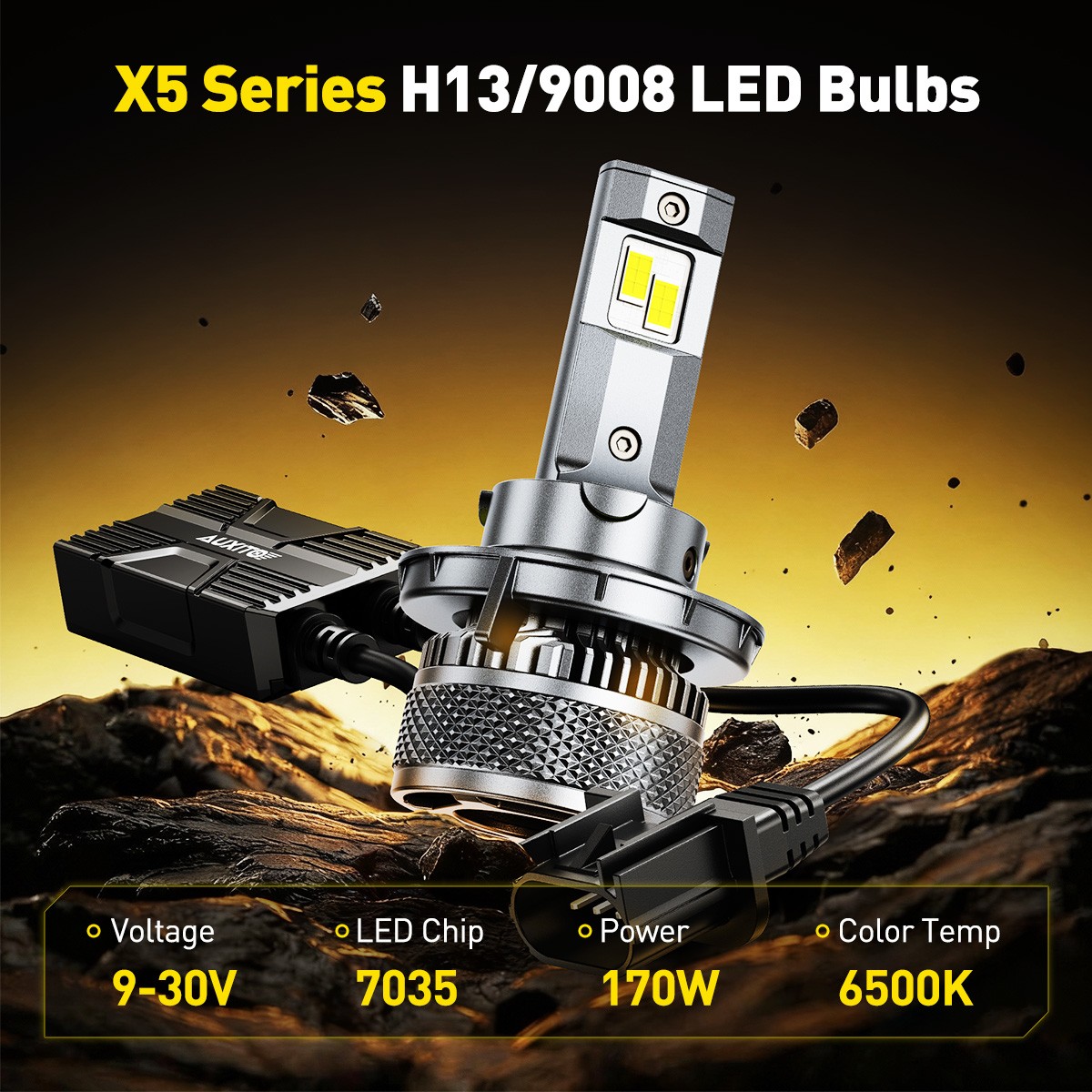 4X 9008 H13 LED Headlight Bulbs High Low Beam Super Bright 6500K White Canbus X5