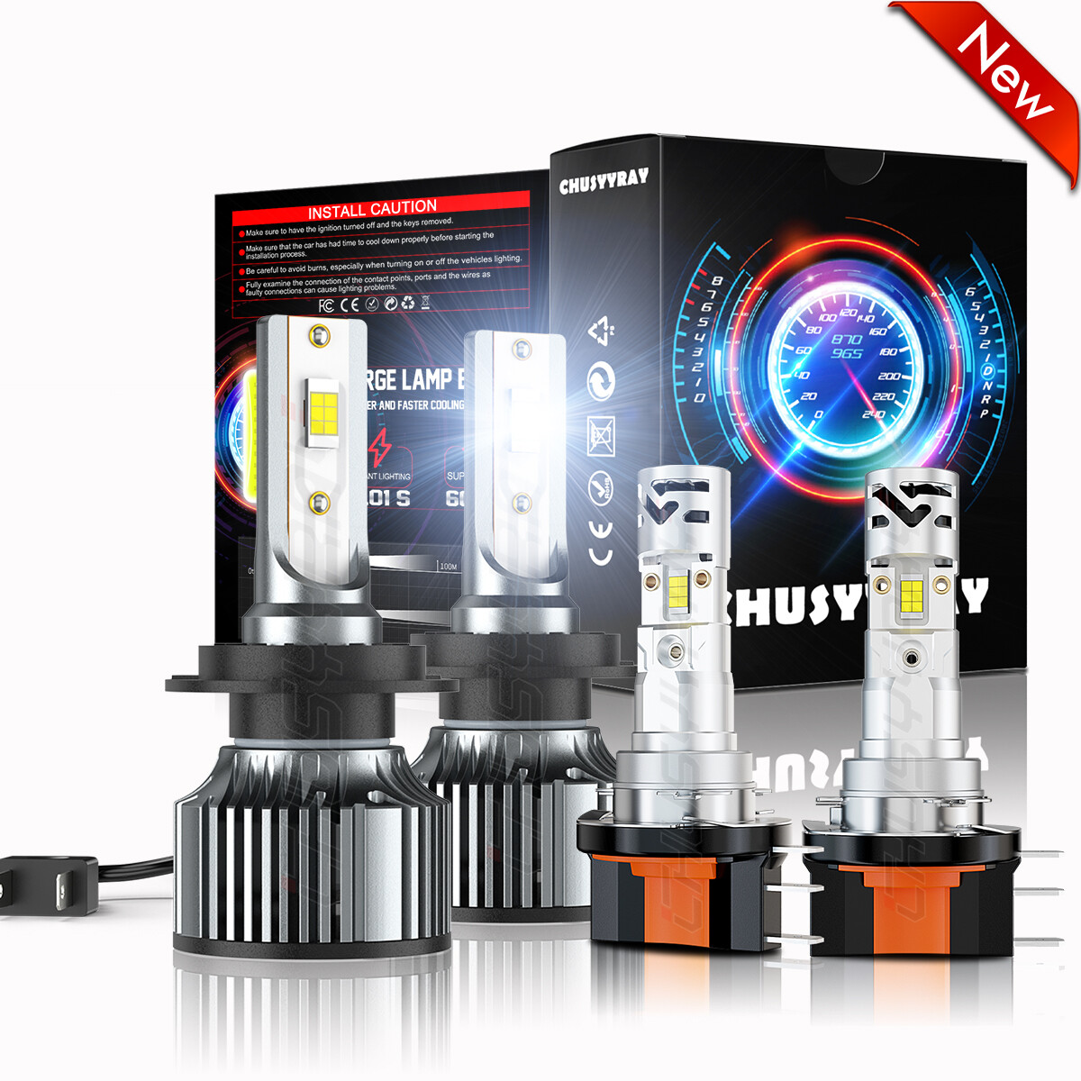 4x H15+H7 Combo LED Headlight Kits High Low Beam For Jaguar XE 2017-2018 2019
