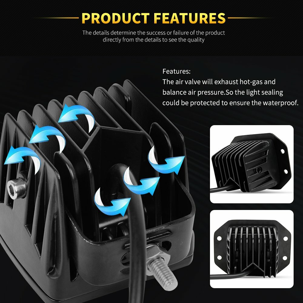3″ Inch LED Work Light Cube Pods Spot Flood OffRoad Lights Truck Driving FOG