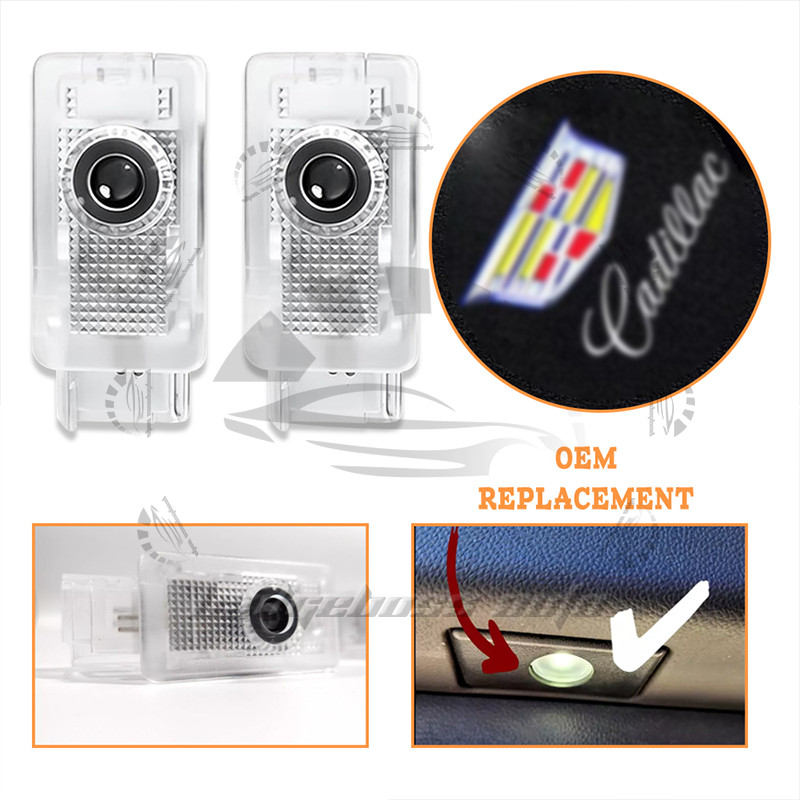 2PCS Colour Ghost LED Door Step Courtesy Shadow Lights For ATS SRX XT5 XTS CT6