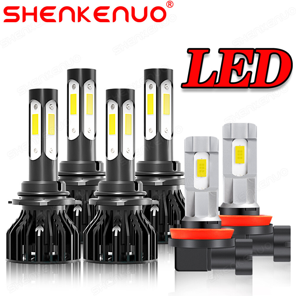 9005 9006 H11 Combo COB LED Headlight Fog Lamp Bulb White 6000K High Low Beam US