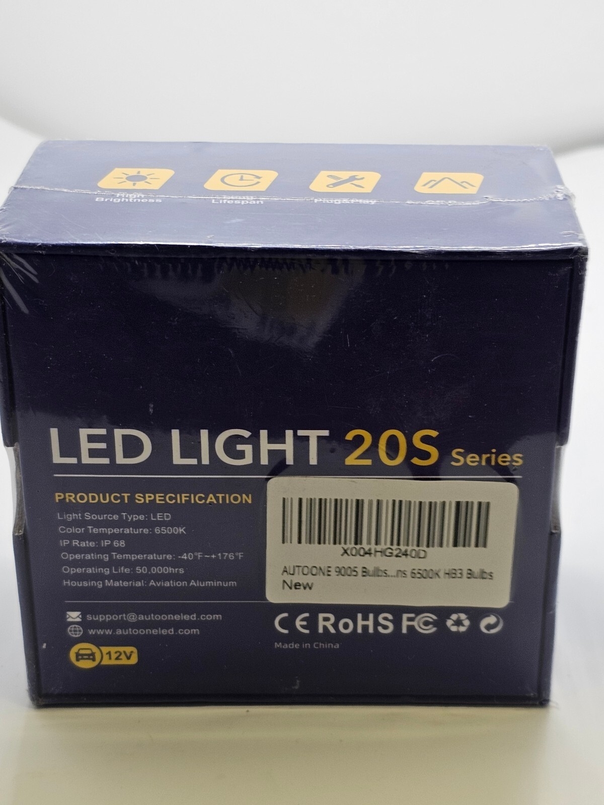 AUTOONE LED Light 20S Series 9005/HB3 6500K IP68 50,000 hours Aviation Aluminum