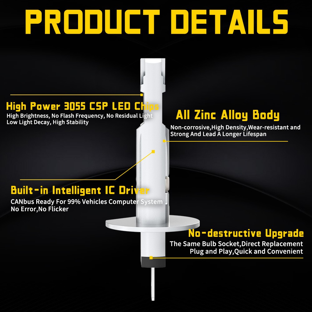 2X NEW CSP LED Headlight Bulbs Super power combo For BMW E30 E34 E24 E36 E38