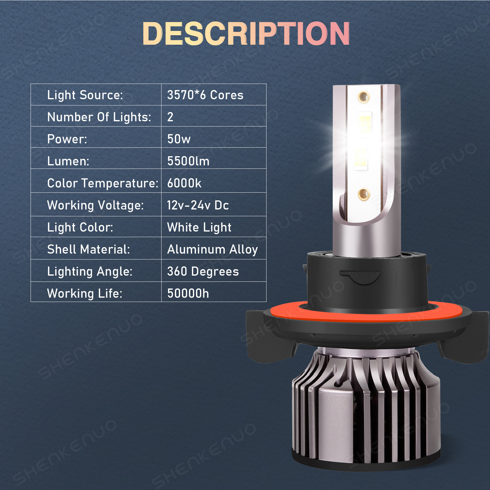 9008 H13 LED Headlight Kit High/Low Beam 9145 9140 H10 Fog Light Bulbs Combo