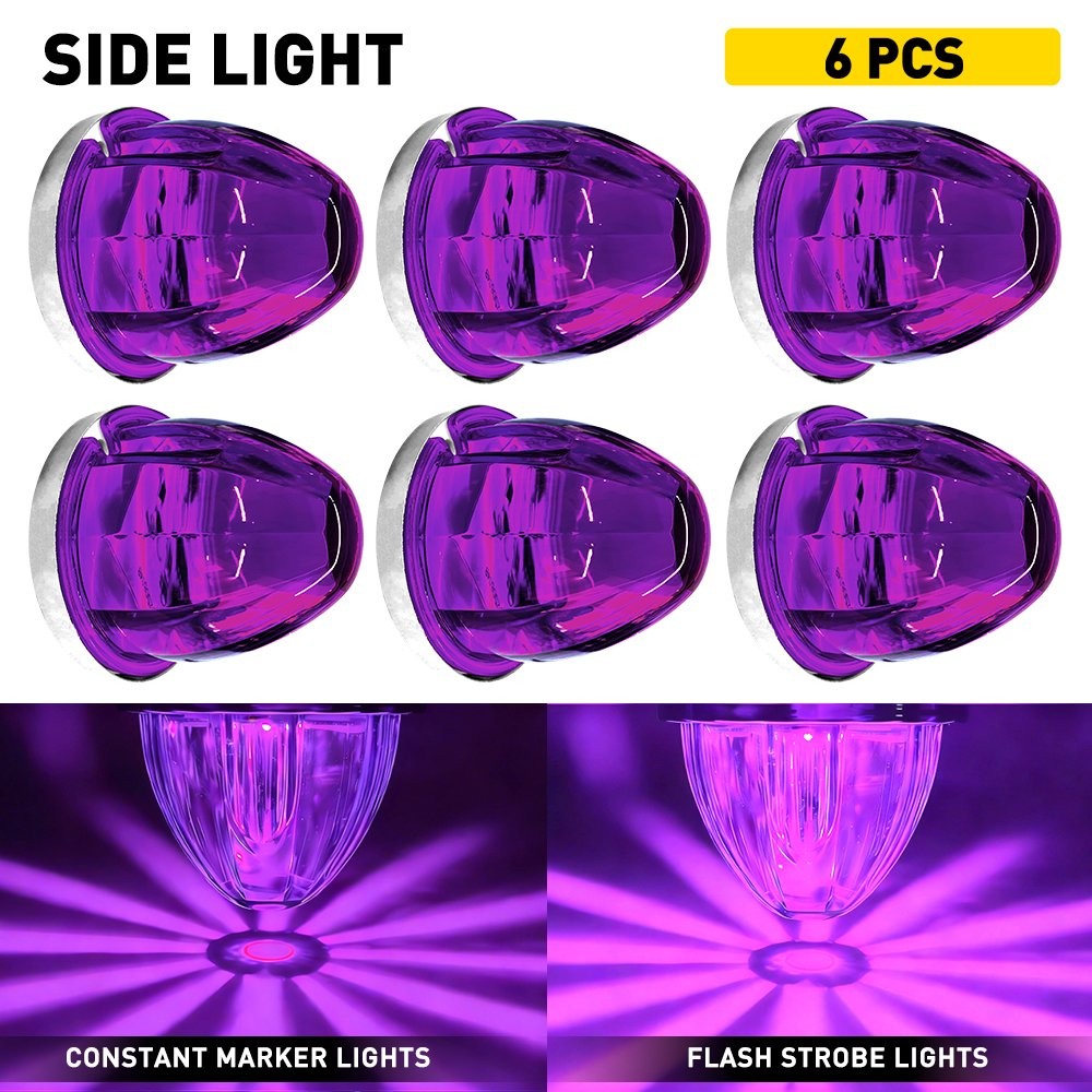 For 12V 24V Vehicles LED Watermelon Lights Bulb Side Marker Clearance Light 6PCS