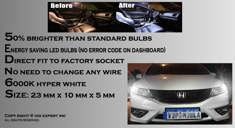 4 pc T10 Canbus Samsung 14 LED Chip Super White Fit Front Side Marker Light A524