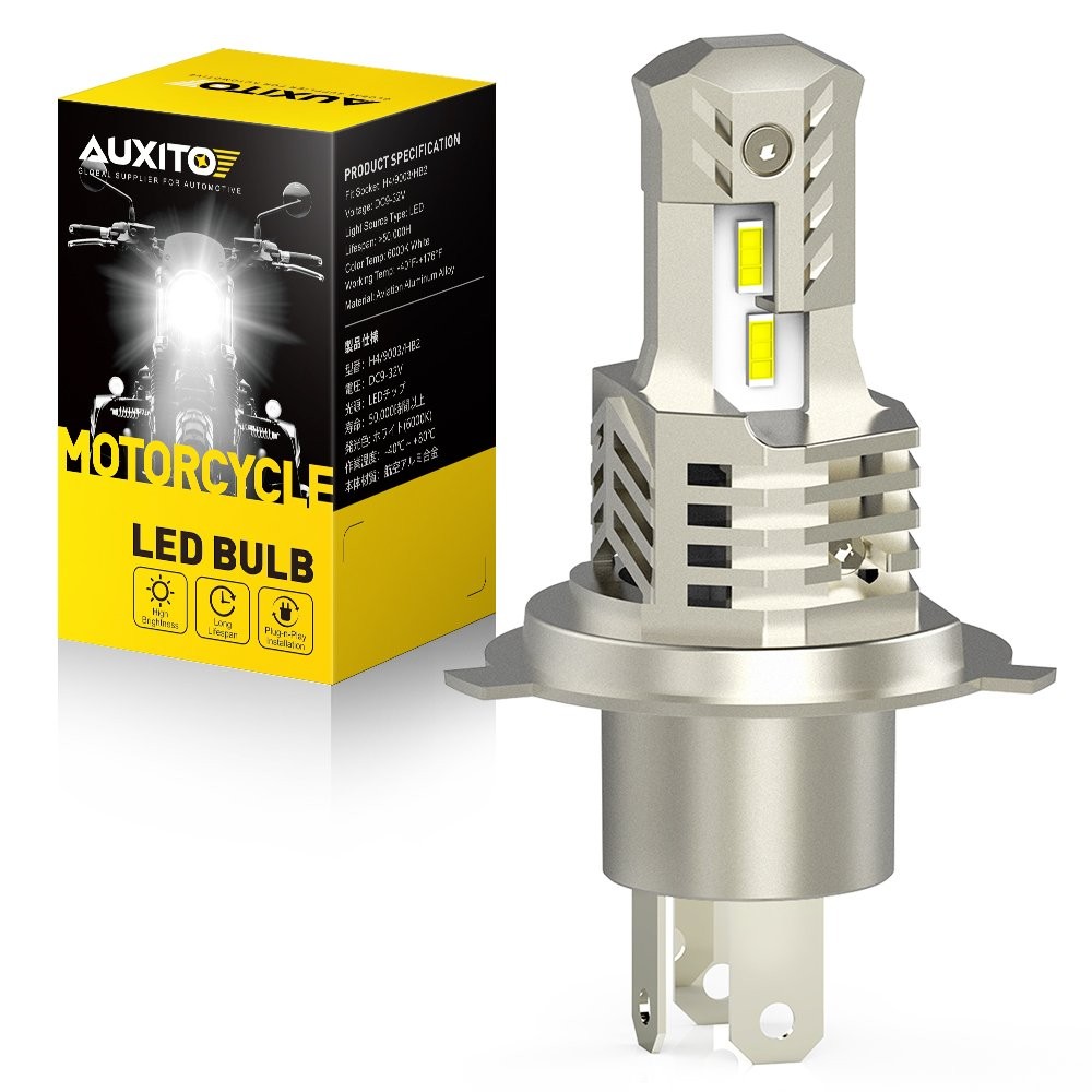 AUXITO H4 9003 HB2 LED Bulb Hi/Lo Beam White LED Motorcycle Headlight 10SF