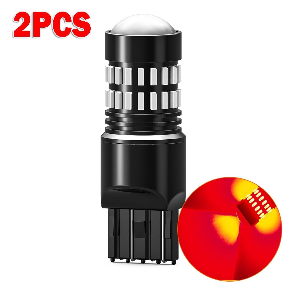 AUXITO 7443 7440 LED Red Flash Strobe Brake Stop Tail Parking Light Bulbs NEW