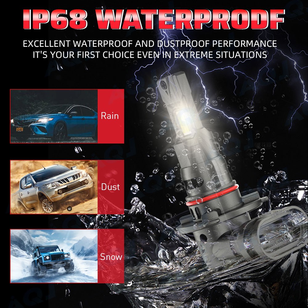 9005+H11 LED Headlight Super Bright Bulbs Kit 10000k White High/Low Beam 4x