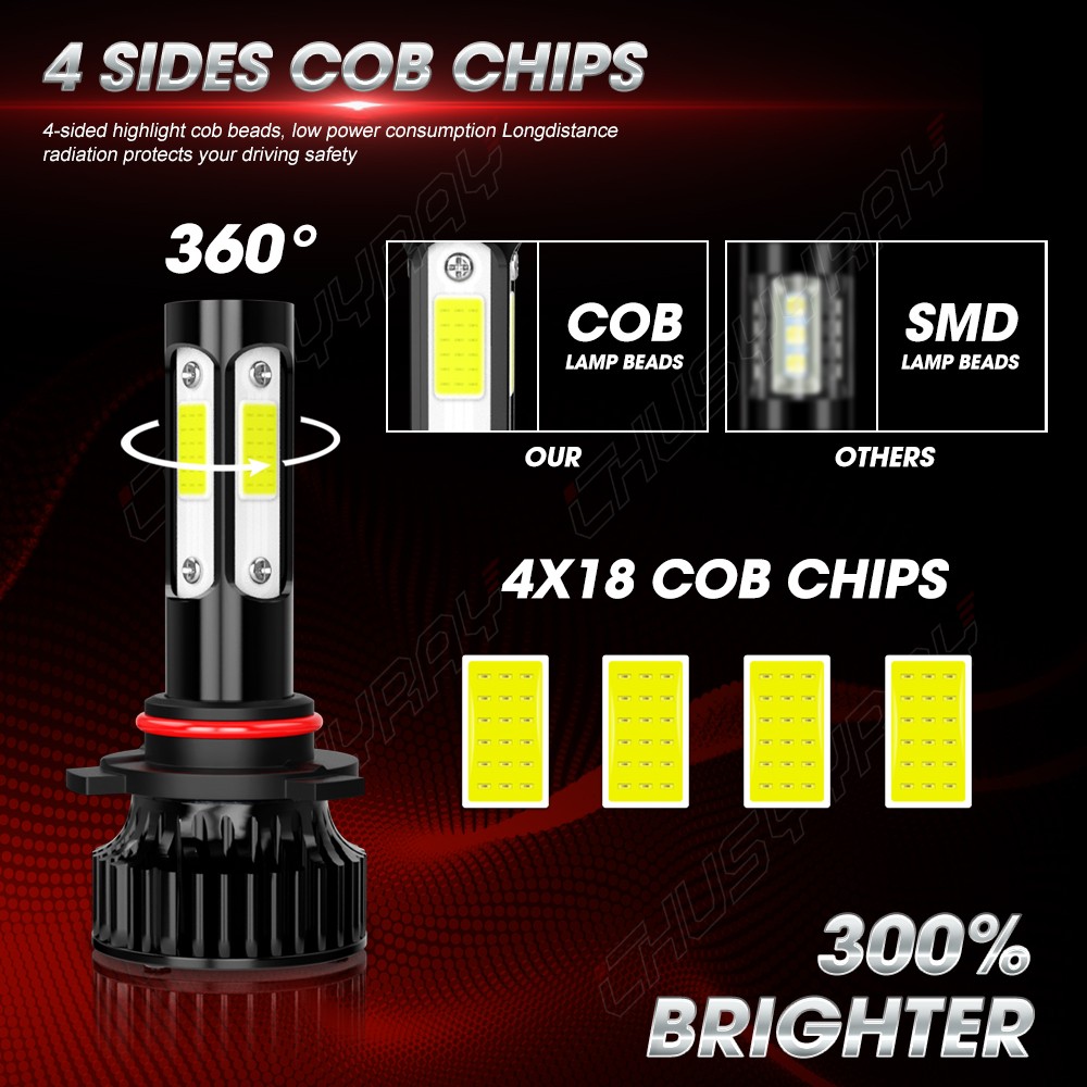 Combo 9005+H11 LED Headlight Super Bright Bulbs Kit White 720000LM Hi/Lo Beam