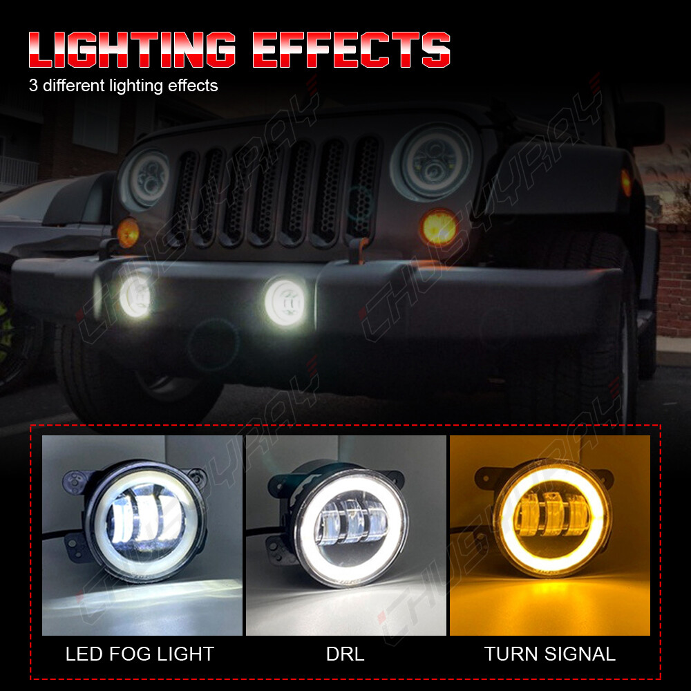 For Hummer H2 H3T 05-10 7″ INCH Halo LED Headlight DRL&4″ Fog Lights Combo Kit