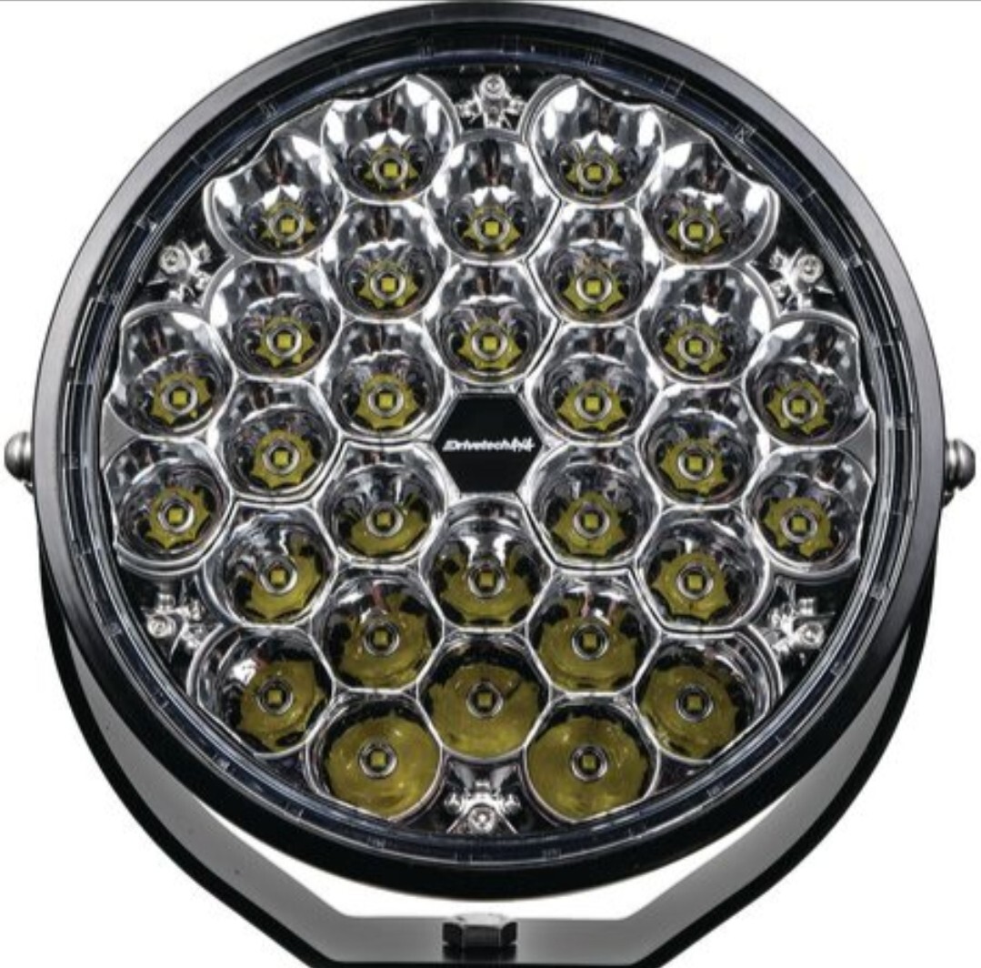 Drivetech 4X4 220mm Round LED Driving Light, Black Powder Coated 3 Year Warranty
