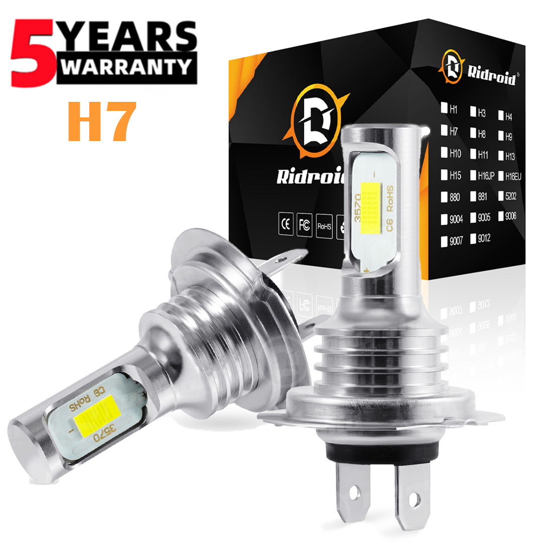 2x H7 LED Headlight Bulbs For Yamaha YZF-R6 2003-15 YZF-R1 2007-2014 6000K White