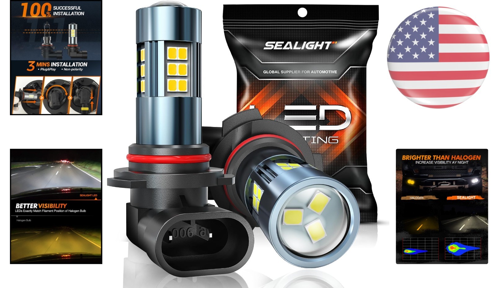 Upgrade Your Safety: 9006/HB4 LED Fog Light Bulbs, 30,000 Hour Lifetime – 2 Pack