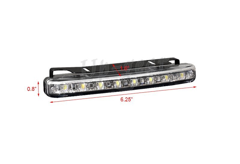 High Power Bright White 8 LED Chrome Housing Daytime Running Lights Fog Lamps