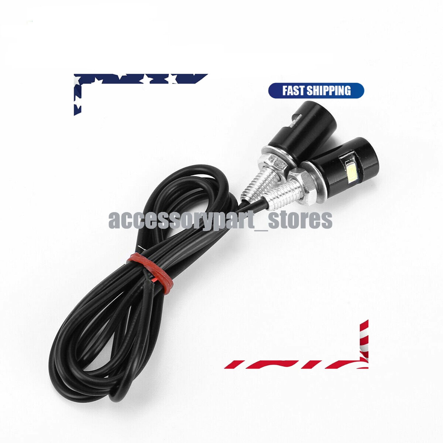 4× Motorcycle Car LED License Plate Light 5630/5730 SMD Screw Bolt Lamp Bulbs