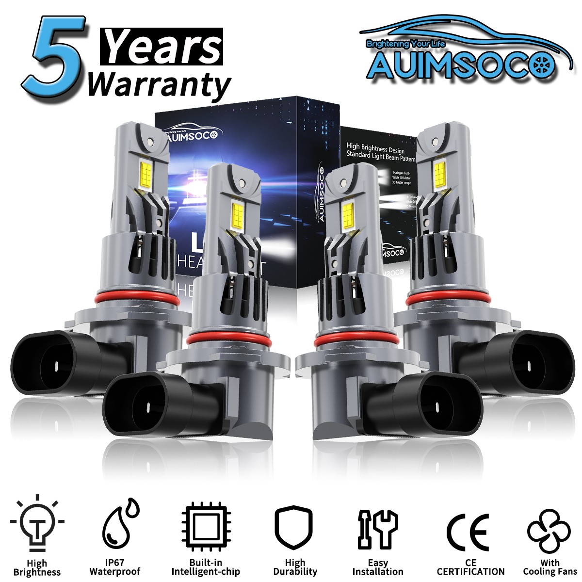 For Chevrolet C1500 1990 1999 LED Headlight Kit White Bulbs Hi&Lo Beam 72000LM