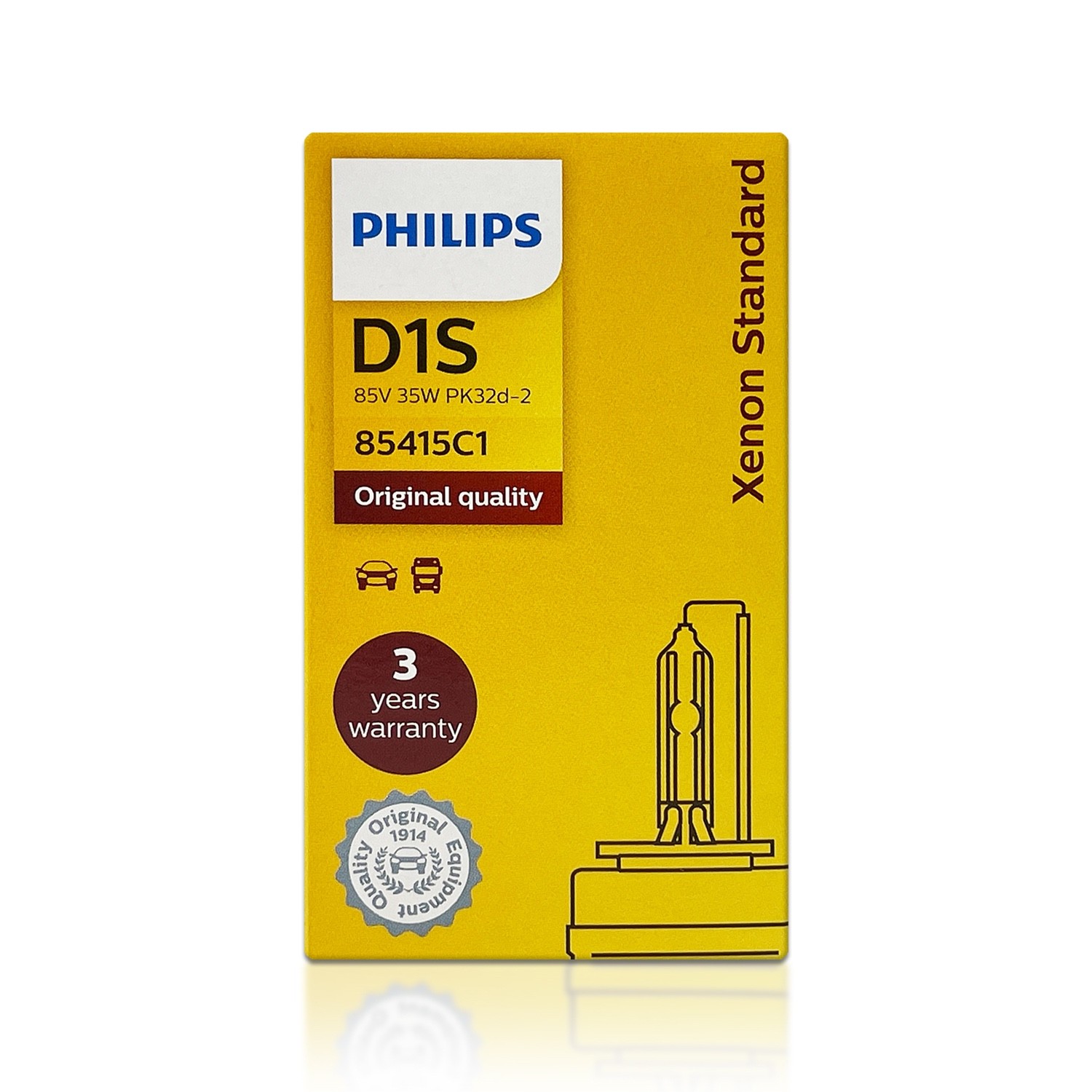 Philips D1S OEM 4300K HID Xenon Headlight Bulbs 35W | 85415 | Pack of 2
