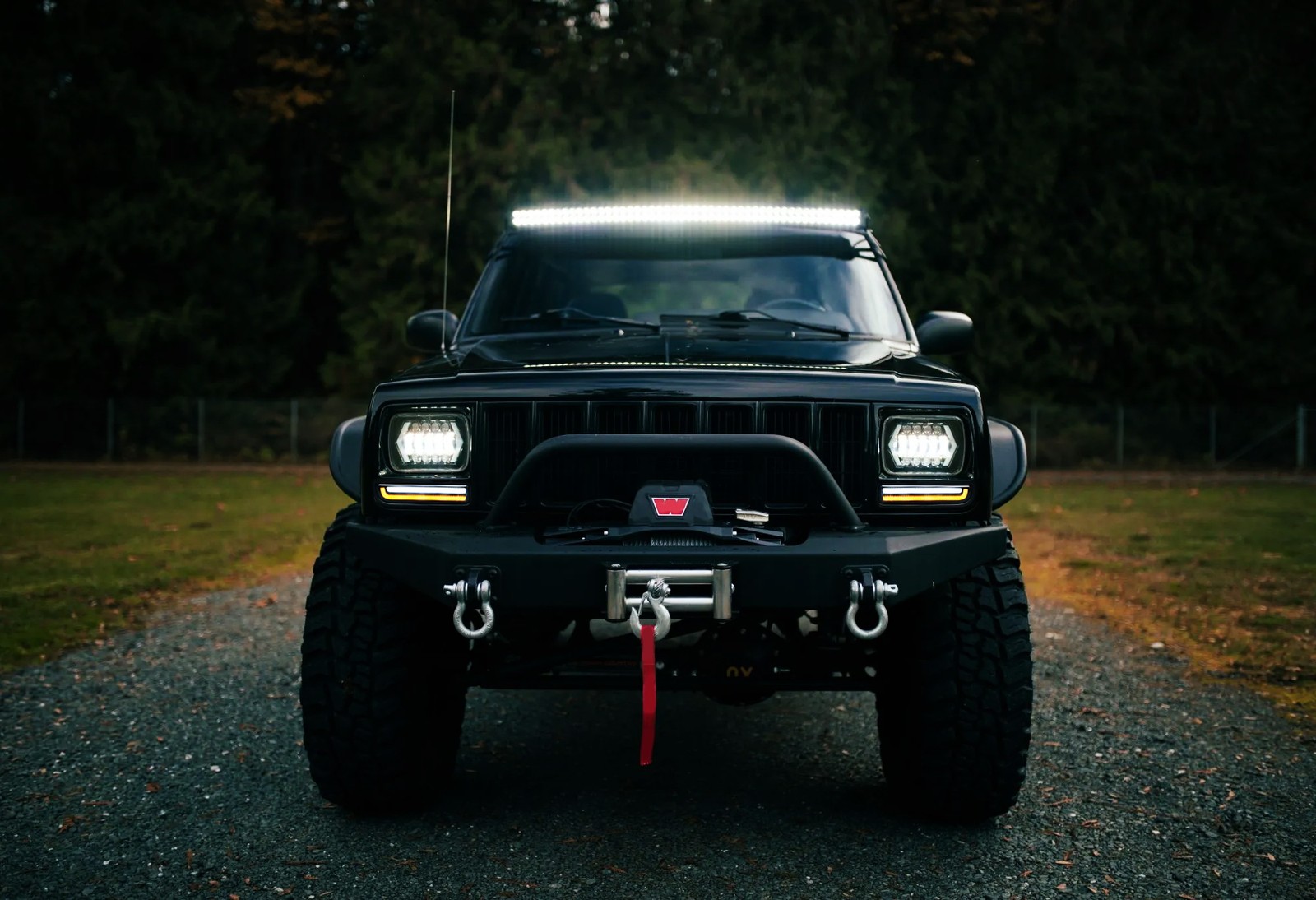 Clear Lens White LED DRL & Amber Front Turn Signal Lights For Jeep Cherokee XJ