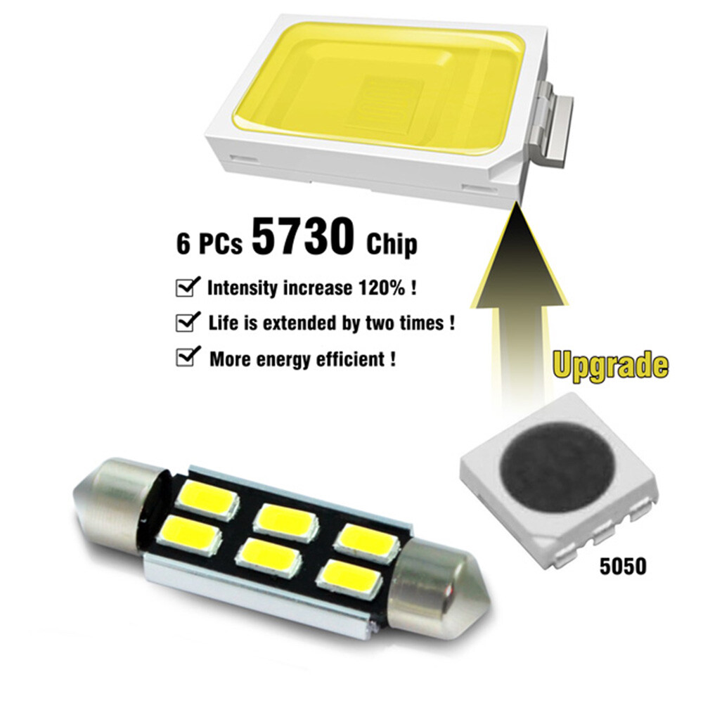 4x 42mm Amber Yellow LED Bulb Bright Canbus 5730 Dome Map Light for Chrysler 300
