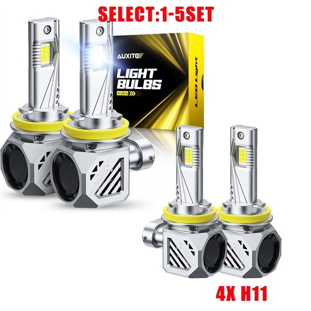 AUXITO CANBUS H11 H8 H9 LED Headlight Bulbs High Low Beam White 96000LM 4-20X