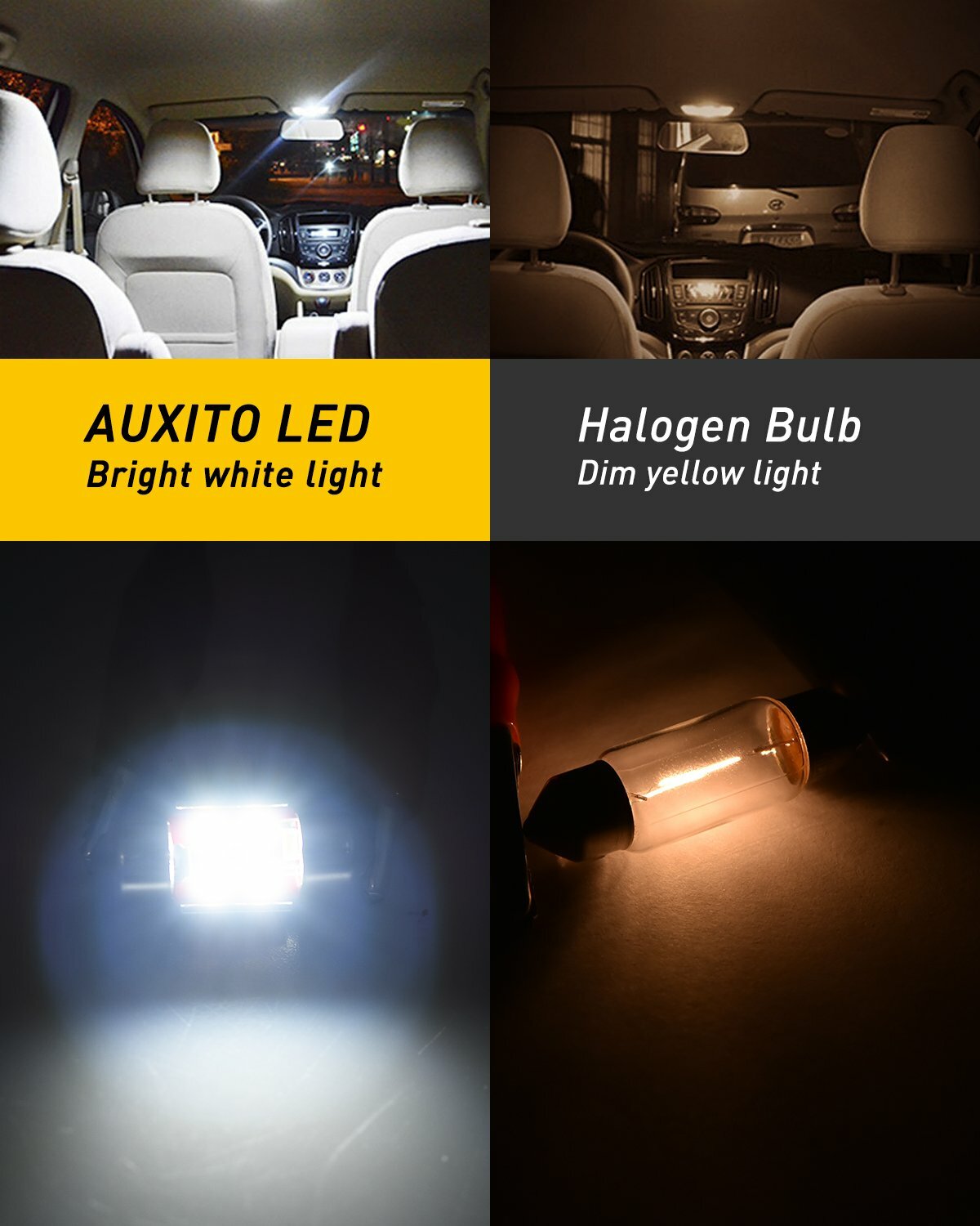 4PCS 31mm DE3175 DE3022 White LED Interior Map Dome Trunk Lights Festoon Bulbs