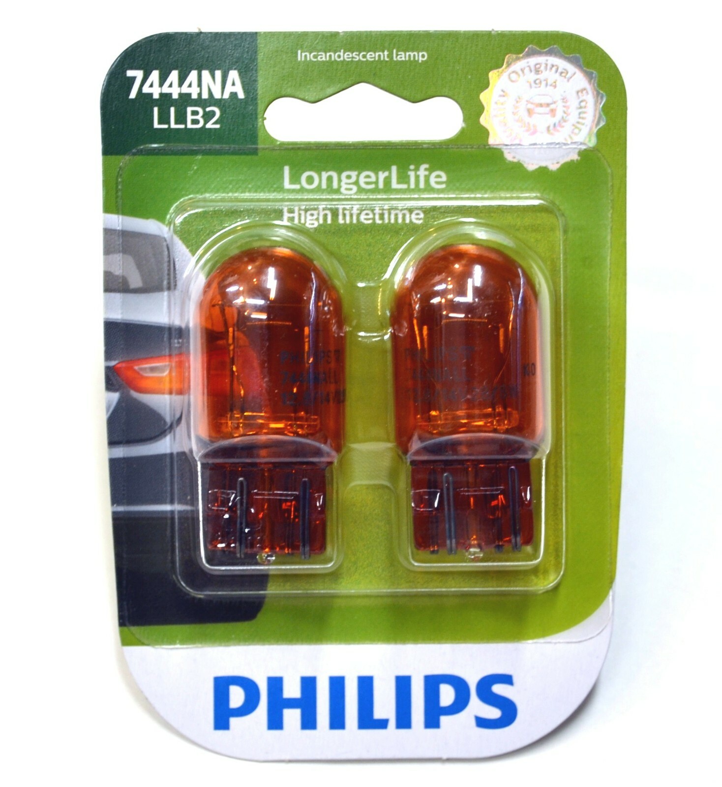 Philips LongerLife 7444NA 28/8W Two Bulbs Rear Turn Signal Light Replacement OE